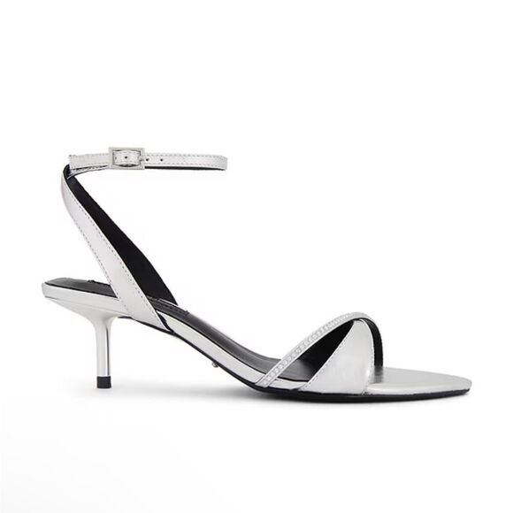 Tony Bianco Fortune Sandals Silver Nappa Metallic high heels strappy Revolve 5 - Picture 2 of 14